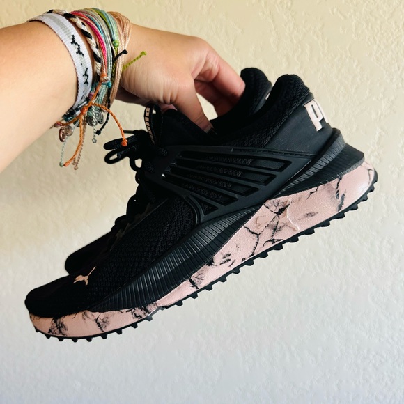 Puma Shoes - PUMA | Pacer Future Marble pink and black athletic running shoes